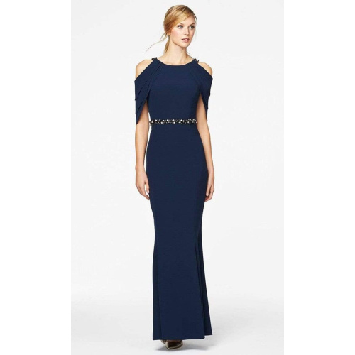 ALEXANDER BY DAYMOR - 350 COLD SHOULDER BEADED WAIST SHEATH