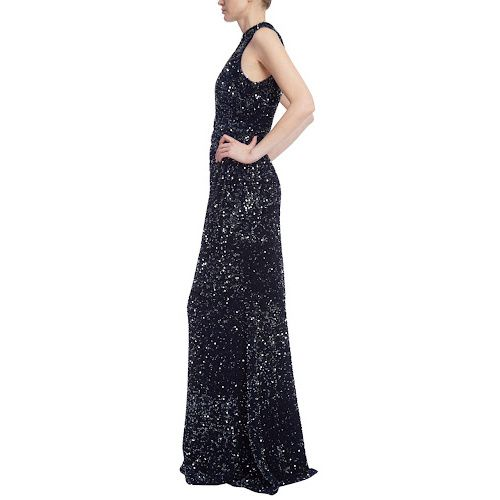 BADGLEY MISCHKA SLEEVELESS SEQUINED GOWN - Helen Ainson