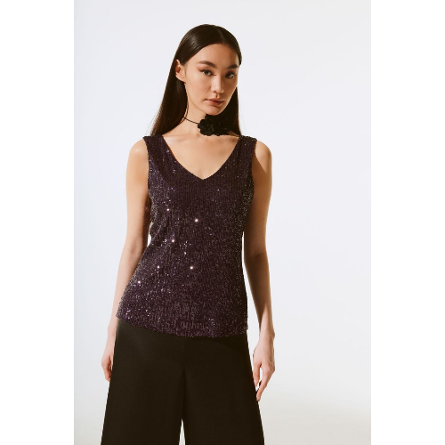 Joseph Ribkoff Sequined Sleeveless Fitted Top at Helen Ainson