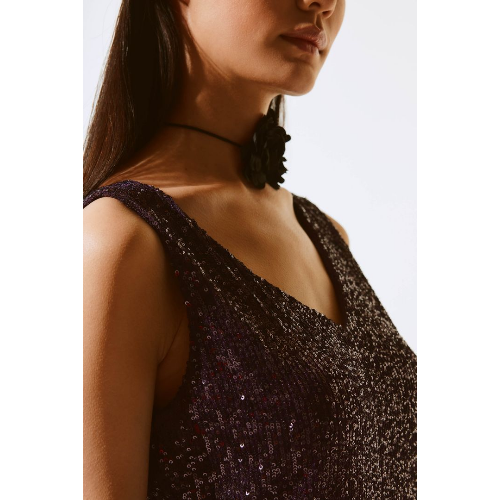 Joseph Ribkoff Sequined Sleeveless Fitted Top at Helen Ainson