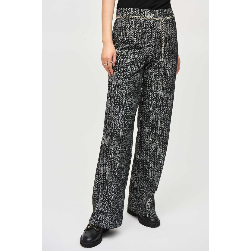 Joseph Ribkoff Tweed Knit Wide-Leg Pull-On Pants at Helen Ainson