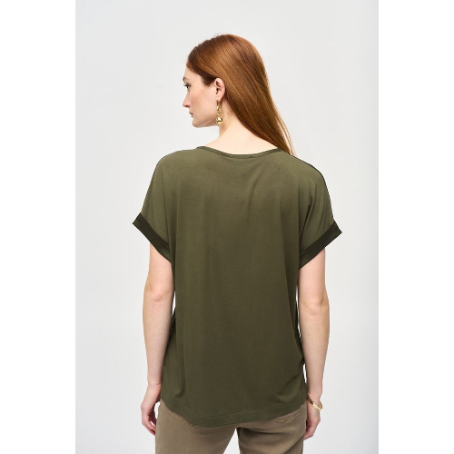 Joseph Ribkoff Satin Front Short Sleeve Top at Helen Ainson