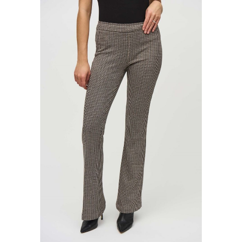 Joseph Ribkoff Houndstooth Jacquard Flared Leg Pants at Helen Ainson