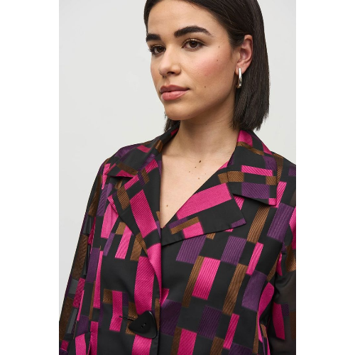 Joseph Ribkoff Geometric Organza Jacquard Swing Jacket at Helen Ainson