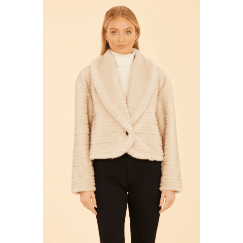 Dolce Cabo Faux Mink Grooved Jacket at Helen Ainson