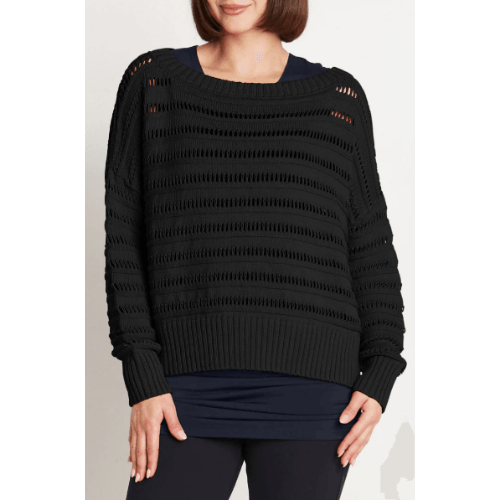 PLANET Pima Cotton Loomed Boatneck Sweater at Helen Ainson