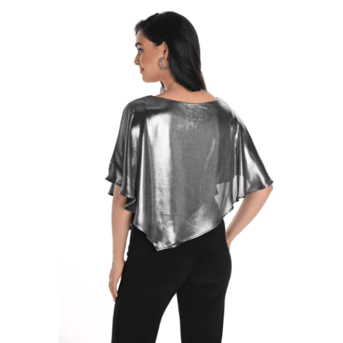 Frank Lyman Silver/Black Poncho Top at Helen Ainson