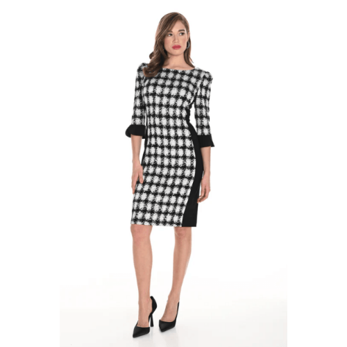 Frank Lyman Black/Off White Knit Dress at Helen Ainson