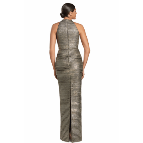 Alexander By Daymor Metallic High-Neck Column Gown at Helen Ainson