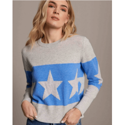 Alashan Cashmere Merino Banded Star Crew Top at Helen Ainson