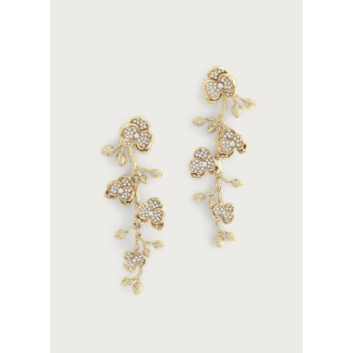 Anabel Aram Orchid White Pavé Dangle Earrings at Helen Ainson