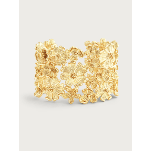 Anabel Aram Wildflowers Gold Wide Cuff at Helen Ainson