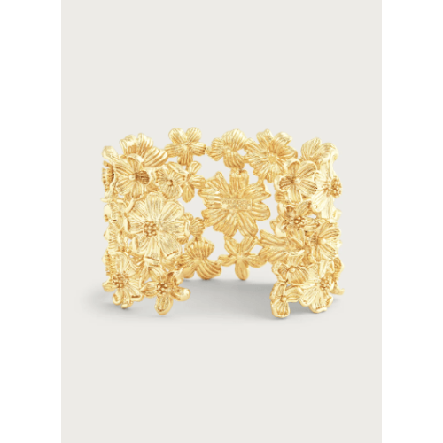 Anabel Aram Wildflowers Gold Wide Cuff at Helen Ainson