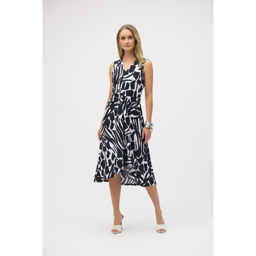 Joseph Ribkoff Silky Knit Abstract Print Fit and Flare Dress at Helen Ainson