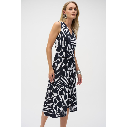 Joseph Ribkoff Silky Knit Abstract Print Fit and Flare Dress at Helen Ainson