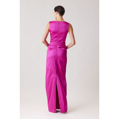 TERI JON MIKADO CRISS CROSS BODICE RUCHED TANK GOWN at Helen Ainson