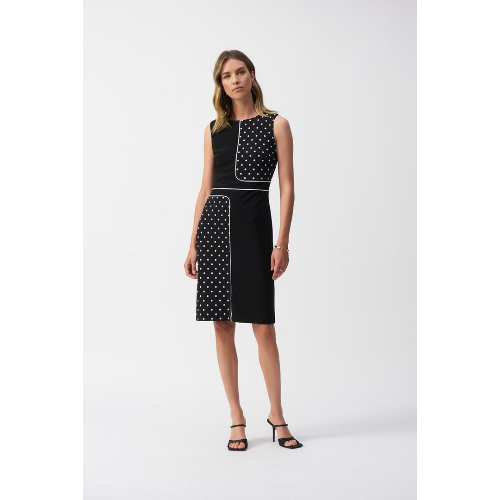 Joseph Ribkoff Silky Knit Dot Print Sleeveless Sheath Dress at Helen Ainson