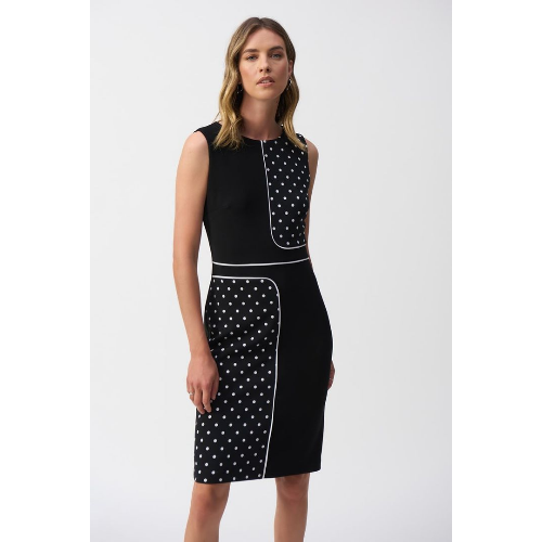 Joseph Ribkoff Silky Knit Dot Print Sleeveless Sheath Dress at Helen Ainson