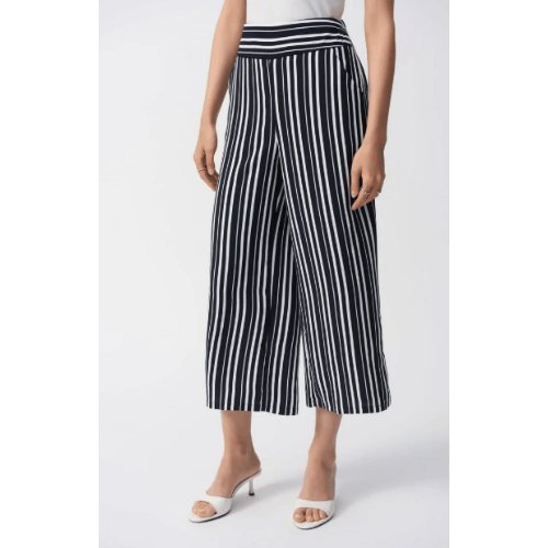 Joseph Ribkoff Woven Stripe Print Culotte Pants at Helen Ainson