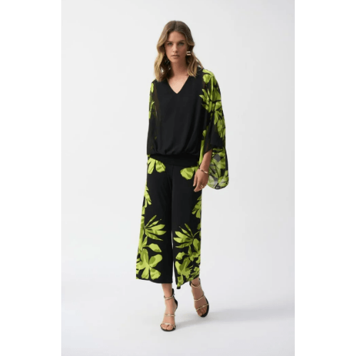 Joseph Ribkoff Silky Knit Floral Print Culotte Pants at Helen Ainson