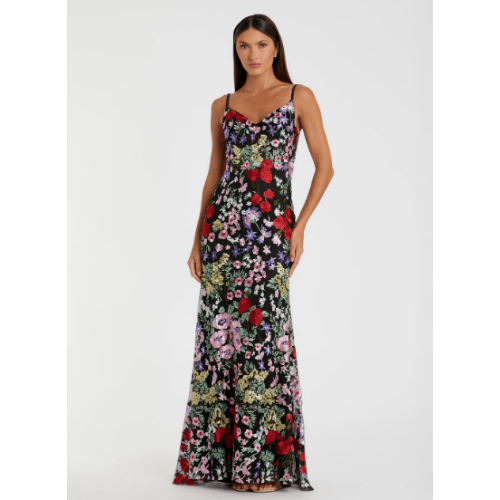 Mac Duggal Floral Embroidered Sweetheart Neckline Gown at Helen Ainson