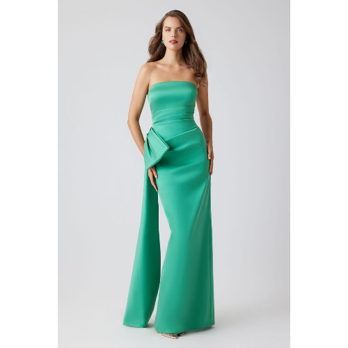 TERI JON STRAPLESS SIDE BOW GOWN at Helen Ainson