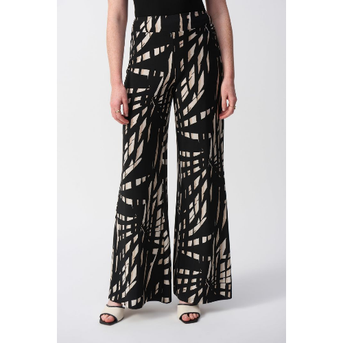 Joseph Ribkoff Silky Knit Tropical Print Wide Leg Pants at Helen Ainson