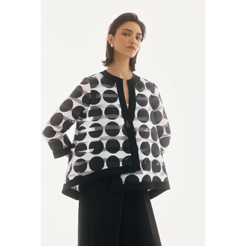 Joseph Ribkoff Shadow Stripe Dot Print Swing Jacket at Helen Ainson