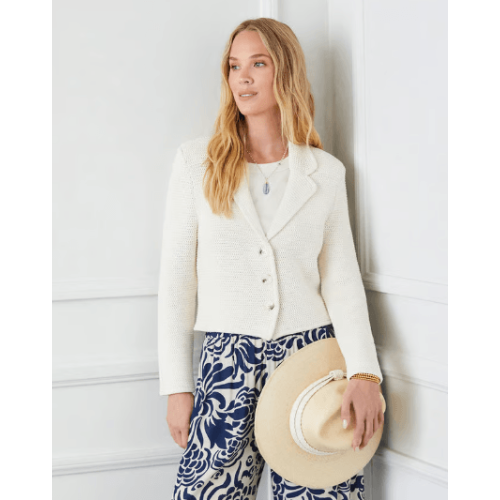 Karen Kane Button Up Blazer Sweater at Helen Ainson