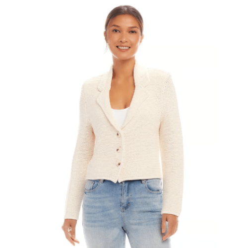 Karen Kane Button Up Blazer Sweater at Helen Ainson