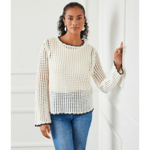 Karen Kane Crochet Sweater at Helen Ainson