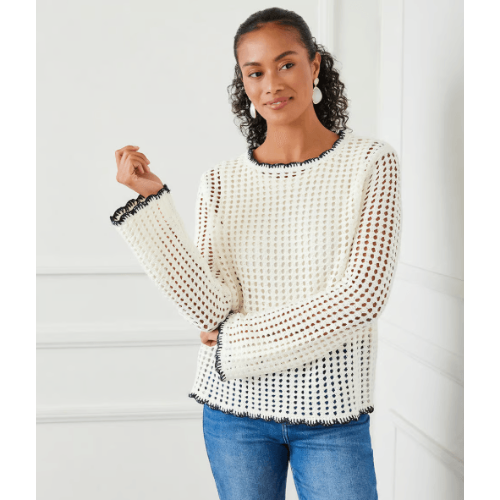 Karen Kane Crochet Sweater at Helen Ainson