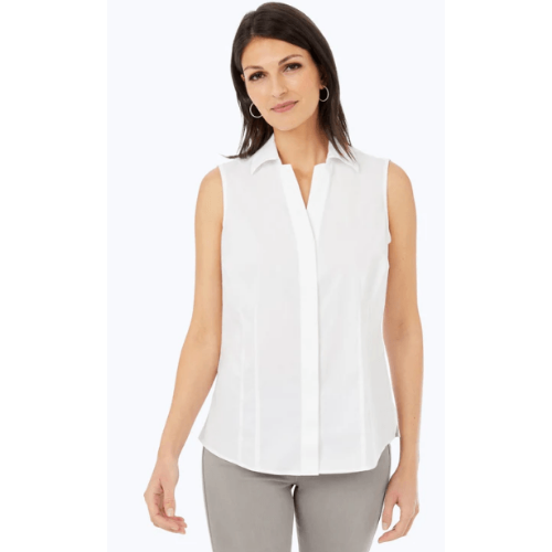 Foxcroft Taylor No Iron Stretch Sleeveless Shirt at Helen Ainson